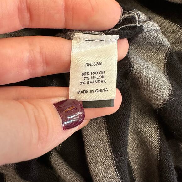 Express Striped Sweater Dress XS Black Gray Long Sleeve Y2K Bodycon Mini - Picture 7 of 9